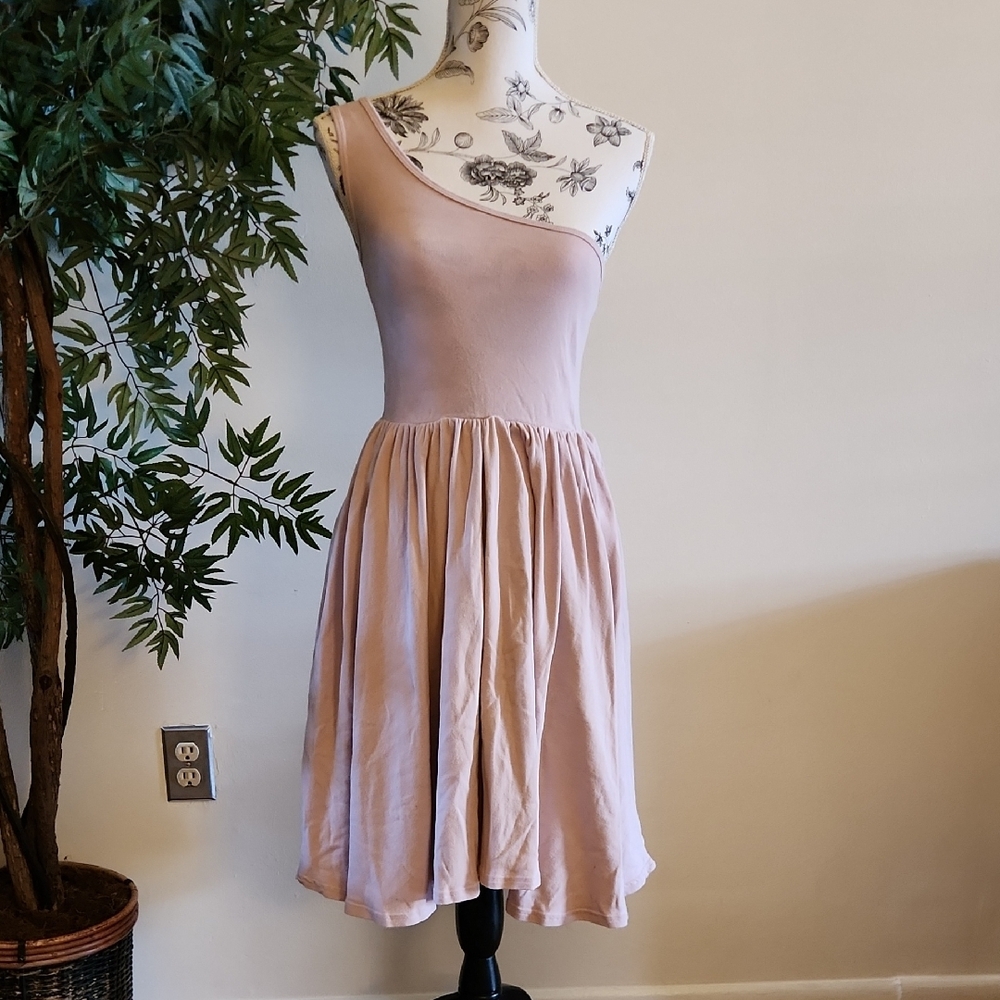 American Apparel Pink One Shoulder Sundress